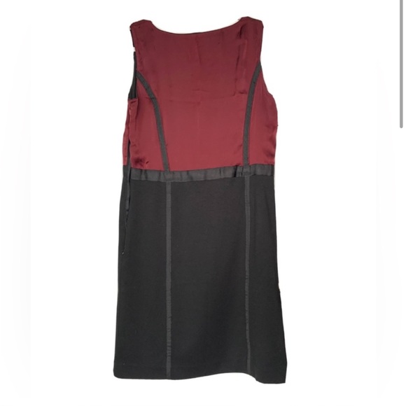 Dana Buchman Maroon Red & Black Dress. Modest Cut, Sleeveless , Round Neck Sz 10 - Picture 3 of 8